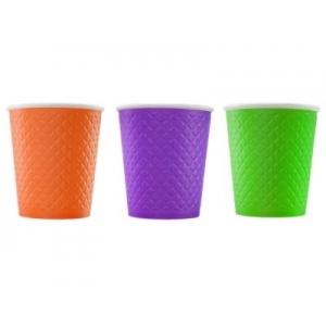 Стакан бумажный одноразовый двухслойный 250 мл. Waffle Color