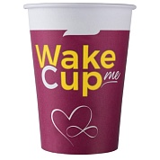 Стаканчики бумажные Wake Me Cup одноразовые с печатью (200 мл) 