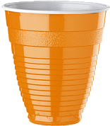 Стаканчики пластиковые для горячих и холодных напитков "UNO"  (165 мл.) оранжевые