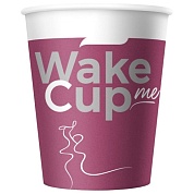 Стаканчики бумажные Wake Me Cup одноразовые с печатью (250 мл) 