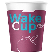 Стаканчики бумажные Wake Me Cup одноразовые с печатью (165 мл) 