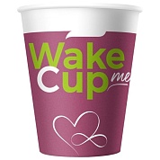 Стаканчики бумажные Wake Me Cup одноразовые с печатью (150 мл) 