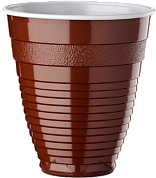 Стаканчики пластиковые для горячих и холодных напитков "UNO" (165 мл.) светло-коричневые